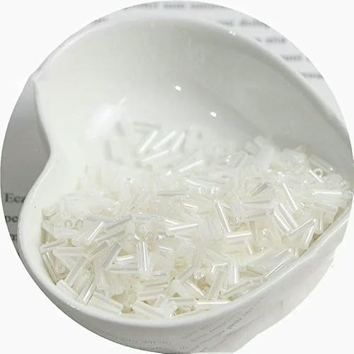 300 cremefarbene Rocailles-Perlen 11/0, Röhrenperle 2 x 6 mm, Glasperlen, DIY-Schmuckherstellung, Damenaccessoires-NYG8-2 x 6 mm, 300 Stück von VIEPGJ