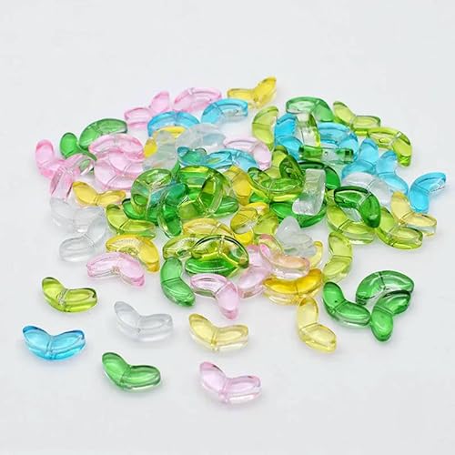 30pcs 9mm Tulips Flowers Lampwork Beads Multicolor Glass Flora Beads Loose Beads For DIY Bracelets Necklace Craft Supplies-Leaf 07-60pcs von VIEPGJ