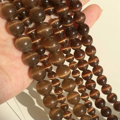 4/6/8/10/12 mm rosafarbene Katzenaugen-Opalperle, Naturstein, Glas, lose Perlen zur Schmuckherstellung, DIY-Armbänder, Zubehör, 15 Zoll, Kaffeebraun, 12 mm, 30 Stück Perlen 4/6/8/10/12 mm rosafarbene Katzenaugen-Opalperle, Naturstein, Glas, lose Perlen zur Schmuckherstellung, DIY-Armbänder, Zubehör, 15 Zoll, Kaffeebraun, 12 mm, 30 Stück Perlen von VIEPGJ