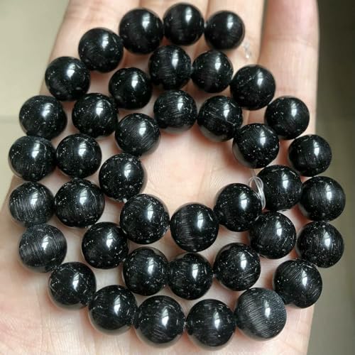 4/6/8/10/12 mm rosafarbene Katzenaugen-Opalperle, Naturstein, Glasperlen, lose Perlen zur Schmuckherstellung, DIY-Armbänder, Zubehör, 15 Zoll, schwarz, 4,0 mm, 91 Perlen von VIEPGJ