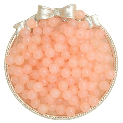 4/6/8/10 mm, mit Gelee bemalte, runde Jade-Imitat-Glasperlen – DIY-Schmuck (Armband/Halskette) und Zubehör, 100/50/20 Stück/Packung, BG, 4,0 mm, 100 Stück von VIEPGJ