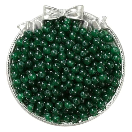 4/6/8/10 mm, mit Gelee bemalte, runde Jade-Imitat-Glasperlen – DIY-Schmuck (Armband/Halskette) und Zubehör, 100/50/20 Stück/Packung, DGN, 8 mm, 50 Stück von VIEPGJ