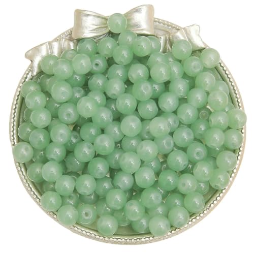 4/6/8/10 mm, mit Gelee bemalte, runde Jade-Imitat-Glasperlen – DIY-Schmuck (Armband/Halskette) und Zubehör, 100/50/20 Stück/Packung, EGN, 4,0 mm, 100 Stück von VIEPGJ