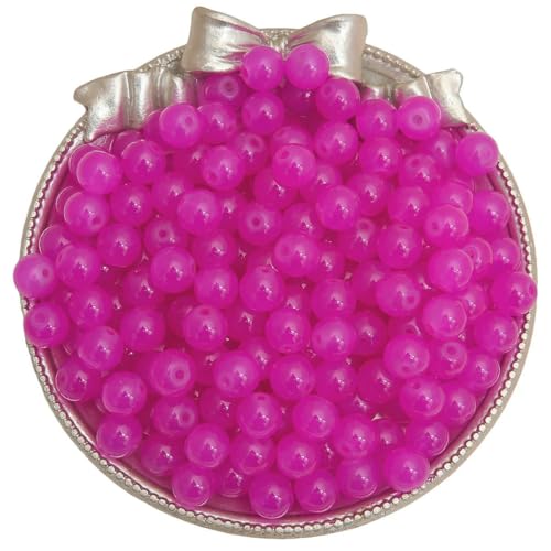 4/6/8/10 mm, mit Gelee bemalte, runde Jade-Imitat-Glasperlen – DIY-Schmuck (Armband/Halskette) und Zubehör, 100/50/20 Stück/Packung, FS, 8 mm, 50 Stück von VIEPGJ