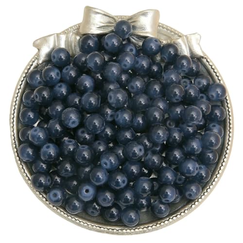 4/6/8/10 mm, mit Gelee bemalte, runde Jade-Imitat-Glasperlen – DIY-Schmuck (Armband/Halskette) und Zubehör, 100/50/20 Stück/Packung, GBL, 8 mm, 50 Stück von VIEPGJ