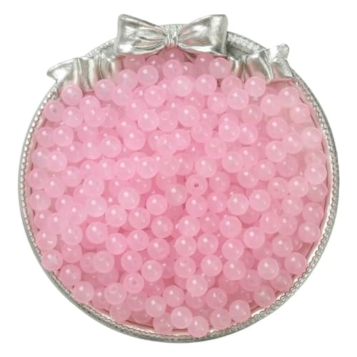 4/6/8/10 mm, mit Gelee bemalte, runde Jade-Imitat-Glasperlen – DIY-Schmuck (Armband/Halskette) und Zubehör, 100/50/20 Stück/Packung, PK-10 mm, 20 Stück von VIEPGJ