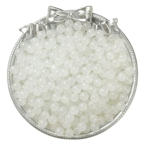 4/6/8/10 mm, mit Gelee bemalte, runde Jade-Imitat-Glasperlen – DIY-Schmuck (Armband/Halskette) und Zubehör, 100/50/20 Stück/Packung, WH, 6 mm, 50 Stück von VIEPGJ