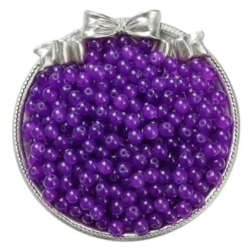 4/6/8/10 mm, mit Gelee bemalte, runde Jade-Imitat-Glasperlen – DIY-Schmuck (Armband/Halskette) und Zubehör, 100/50/20 Stück/Packung – PR – 10 mm, 20 Stück von VIEPGJ