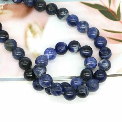 4/6/8/10 mm Natursteinperlen, Tigerauge, Amethyst, Rosenquarz, Achat, lose Abstandsperlen für die Schmuckherstellung, DIY-Armbänder und Halsketten – Blauer Sodalith 4/6/8/10 mm Natursteinperlen, Tigerauge, Amethyst, Rosenquarz, Achat, lose Abstandsperlen für die Schmuckherstellung, DIY-Armbänder und Halsketten – Blauer Sodalith von VIEPGJ