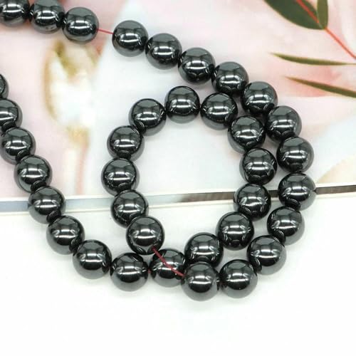 4/6/8/10 mm Natursteinperlen, Tigerauge, Amethyst, Rosenquarz, Achat, lose Abstandsperlen für die Schmuckherstellung, DIY-Armbänder und Halsketten – Hämatit – 8 mm 4/6/8/10 mm Natursteinperlen, Tigerauge, Amethyst, Rosenquarz, Achat, lose Abstandsperlen für die Schmuckherstellung, DIY-Armbänder und Halsketten – Hämatit – 8 mm von VIEPGJ