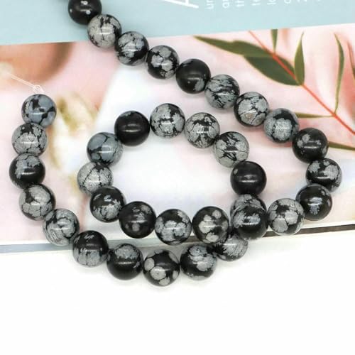 4/6/8/10 mm Natursteinperlen, Tigerauge, Amethyst, Rosenquarz, Achat, lose Abstandsperlen für die Schmuckherstellung, DIY-Armbänder und Halsketten – Schneeflockenob 4/6/8/10 mm Natursteinperlen, Tigerauge, Amethyst, Rosenquarz, Achat, lose Abstandsperlen für die Schmuckherstellung, DIY-Armbänder und Halsketten – Schneeflockenob von VIEPGJ