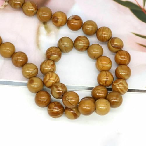 4/6/8/10 mm Natursteinperlen, Tigerauge, Amethyst, Rosenquarz, Achat, lose Abstandsperlen für die Schmuckherstellung, DIY-Armbänder und Halsketten – braune Holzmase 4/6/8/10 mm Natursteinperlen, Tigerauge, Amethyst, Rosenquarz, Achat, lose Abstandsperlen für die Schmuckherstellung, DIY-Armbänder und Halsketten – braune Holzmase von VIEPGJ