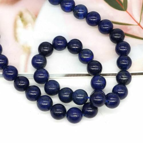 4/6/8/10 mm Natursteinperlen, Tigerauge, Amethyst, Rosenquarz, Achat, lose Abstandsperlen zur Schmuckherstellung, DIY-Armbänder und Halsketten – Lapislazuli – 10 m von VIEPGJ