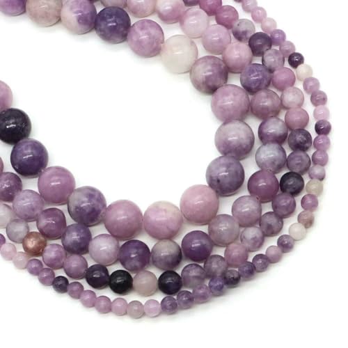 4/6/8/10 mm Tigerauge-Perlen, Naturstein, Heilkristall, Quarz, rund, lose Abstandsperlen zur Schmuckherstellung, DIY-Armband, Halskette – Lila Lepidolith – 10 mm, 35–39 Stück 4/6/8/10 mm Tigerauge-Perlen, Naturstein, Heilkristall, Quarz, rund, lose Abstandsperlen zur Schmuckherstellung, DIY-Armband, Halskette – Lila Lepidolith – 10 mm, 35–39 Stück von VIEPGJ