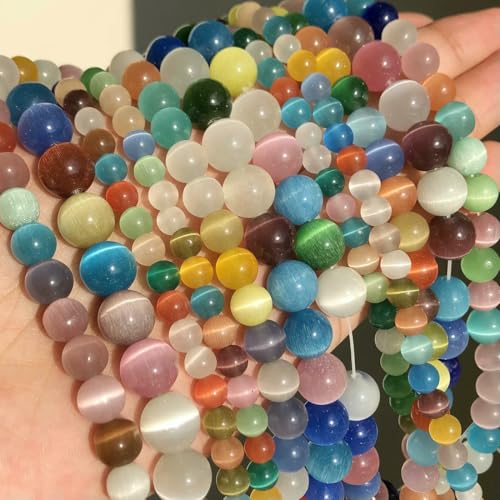 4/6/8/10 mm natürliche Mondsteinperle, weiß, rosa, grün, Katzenauge, runde lose Perlen zur Schmuckherstellung, DIY-Armband, 15-Zoll-Strang, mehrfarbig, 4,0 mm, 91 Pe 4/6/8/10 mm natürliche Mondsteinperle, weiß, rosa, grün, Katzenauge, runde lose Perlen zur Schmuckherstellung, DIY-Armband, 15-Zoll-Strang, mehrfarbig, 4,0 mm, 91 Pe von VIEPGJ