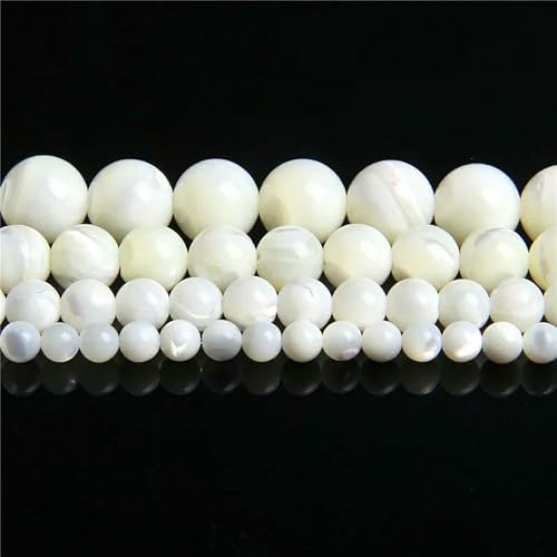 4–12 mm weiße natürliche Perlmutt-Muschelperlen, Trochus, runde Spacer-Muschel, lose Perlen zur Schmuckherstellung, DIY-Halskettenstrang, weiße Muschel, 12 mm, 19 cm 4–12 mm weiße natürliche Perlmutt-Muschelperlen, Trochus, runde Spacer-Muschel, lose Perlen zur Schmuckherstellung, DIY-Halskettenstrang, weiße Muschel, 12 mm, 19 cm von VIEPGJ