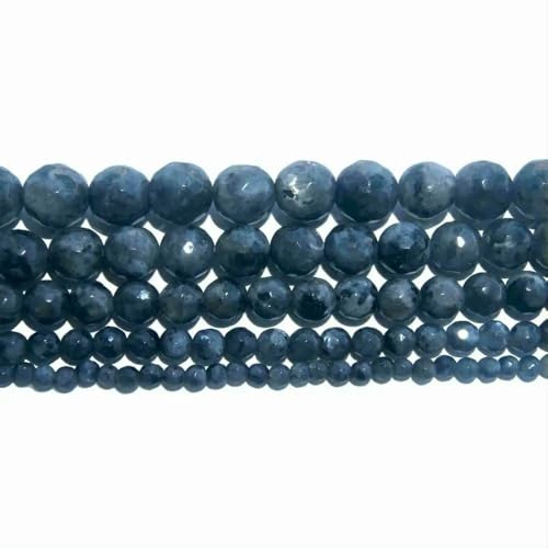 4 6 8 10 MM Faceted Natural Stone Bead Pink Quartz Amethysts Agates Lapis lazuli For Jewelry Making DIY Bracelet Necklace-Black Spectrolite-6mm 60pcs beads von VIEPGJ