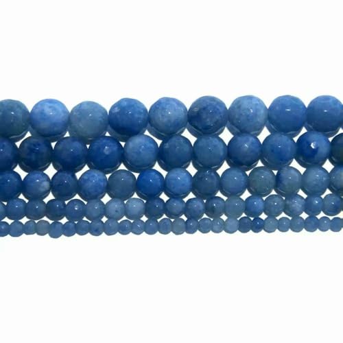 4 6 8 10 MM Faceted Natural Stone Bead Pink Quartz Amethysts Agates Lapis lazuli For Jewelry Making DIY Bracelet Necklace-Blue Aventurine-4.0mm 95pcs beads von VIEPGJ