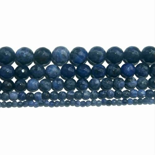 4 6 8 10 MM Faceted Natural Stone Bead Pink Quartz Amethysts Agates Lapis lazuli For Jewelry Making DIY Bracelet Necklace-Blue Sodalite-10mm 35pcs beads von VIEPGJ