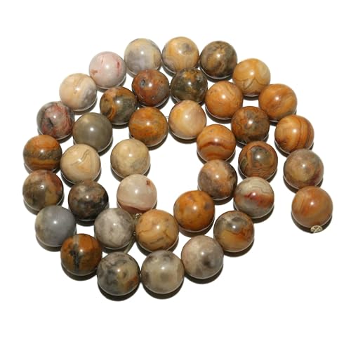 4 6 8 10 mm natürliche schwarze Lava-Tigeraugen-Achat-Jade, lose Steinperlen für die Herstellung von Armbändern und Halsketten, Schmuckmaterial – gelber verrückter Achat – 4,0 mm, 90 St von VIEPGJ
