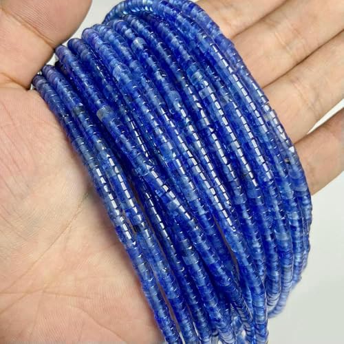 4 x 2 mm kleine natürliche flache Steinkristallperlen, blaue Scheibe, runde Steinrondelle, Abstandsperlen, Anhänger für Schmuckherstellung, DIY-6 Wassermelone, 2 x 4,0 mm, ca von VIEPGJ