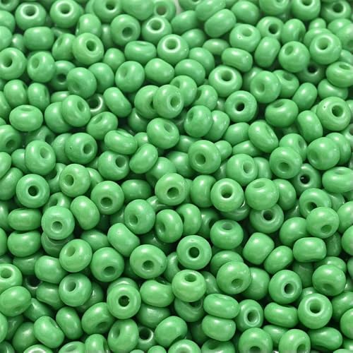 400 Stück 4,0 mm farbige Glasperlen, Abakus-Abstandshalterperlen für die Schmuckherstellung, DIY-Perlenmaterial, Armband, Halskette, Zubehör, Grün von VIEPGJ