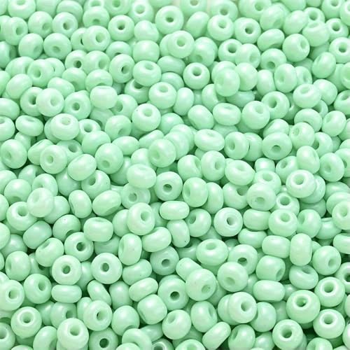 400 Stück 4,0 mm farbige Glasperlen, Abakus-Abstandshalterperlen für die Schmuckherstellung, DIY-Perlenmaterial, Armband, Halskette, Zubehör, Mintgrün von VIEPGJ