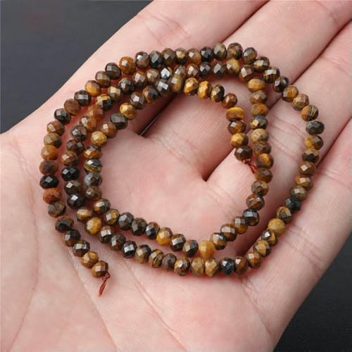 45 Arten Tigerauge Steinperlen Natur Gelb Cabochon Rund Facettiert Quadrat Lose Perlen Passend für Modeschmuck Herstellung Handarbeit Lieferung-Nr. 33 2x3,0mm von VIEPGJ
