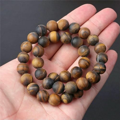 45 Arten Tigerauge Steinperlen Naturgelb Cabochon Rund Facettiert Quadrat Lose Perlen Passend für Modeschmuckherstellung Handarbeit Lieferung-Nr. 8 8mm von VIEPGJ