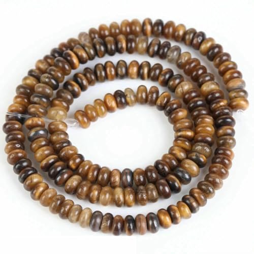 45 Arten von Tigerauge-Steinperlen, natürlicher gelber Cabochon, rund, facettiert, quadratisch, lose Perlen für die Herstellung von Modeschmuck, 2 x 4,0 mm, Rondelle von VIEPGJ