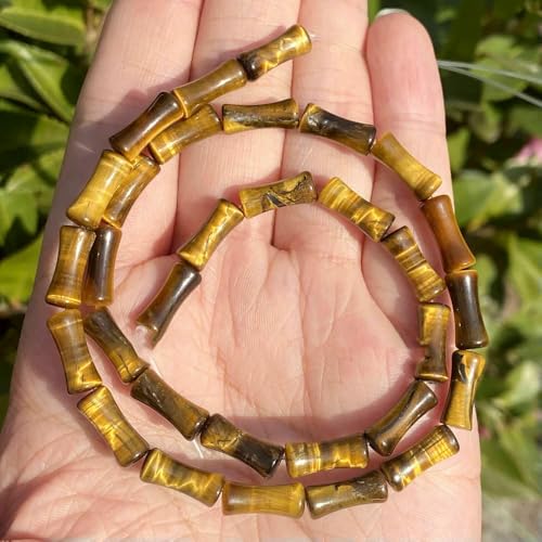 45 Arten von Tigerauge-Steinperlen, natürlicher gelber Cabochon, rund, facettiert, quadratisch, lose Perlen für die Herstellung von Modeschmuck, 5 x 12 mm von VIEPGJ