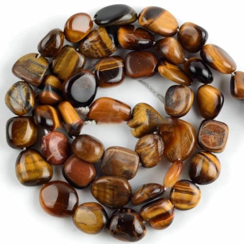 45 Arten von Tigerauge-Steinperlen, natürlicher gelber Cabochon, rund, facettiert, quadratisch, lose Perlen für die Herstellung von Modeschmuck, 8–10 mm, oval von VIEPGJ