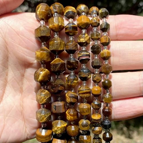 45 Arten von Tigerauge-Steinperlen, natürlicher gelber Cabochon, rund, facettiert, quadratisch, lose Perlen für die Herstellung von Modeschmuck, 8 mm facettierte Röhre 45 Arten von Tigerauge-Steinperlen, natürlicher gelber Cabochon, rund, facettiert, quadratisch, lose Perlen für die Herstellung von Modeschmuck, 8 mm facettierte Röhre von VIEPGJ