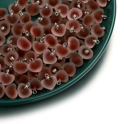5/10 Stück mehrfarbige Herzperlen, beschichtetes Glas, Epoxidharz, lose Abstandsperlen für Schmuckherstellung, DIY-Bastelarbeiten, Ohrring-Accessoire-Stil, 08–19 x 21 cm, 5 Stück von VIEPGJ