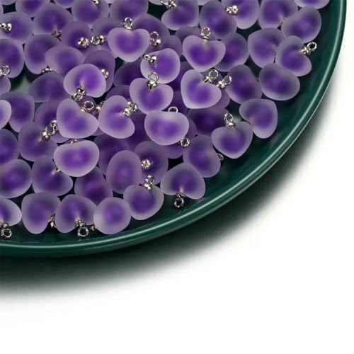 5/10 Stück mehrfarbige Herzperlen, beschichtetes Glas, Epoxidharz, lose Abstandsperlen für Schmuckherstellung, DIY-Bastelarbeiten, Ohrring-Accessoire-Stil 07–19 x 21 cm, 10 Stück von VIEPGJ