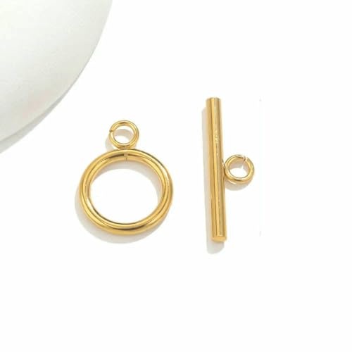 5 Satz/Los Edelstahl OT Verschlüsse Verbinder für Armband Halskette DIY Knebelverschlüsse Schnalle Schmuckherstellung Zubehör Connector-JC021-G11 von VIEPGJ