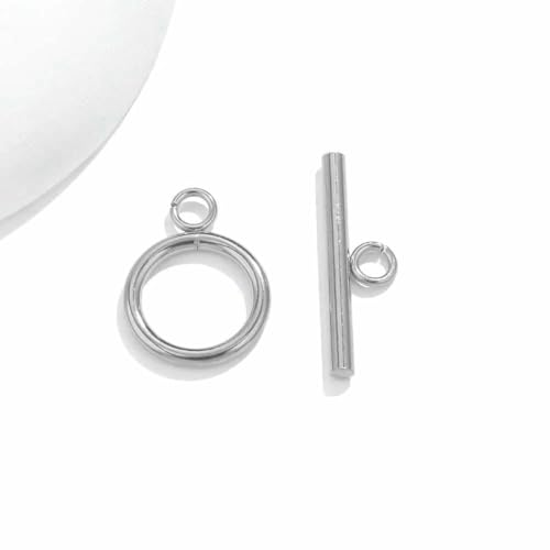 5 Satz/Los Edelstahl OT Verschlüsse Verbinder für Armband Halskette DIY Knebelverschlüsse Schnalle Schmuckherstellung Zubehör Connector-JC021-S11 von VIEPGJ