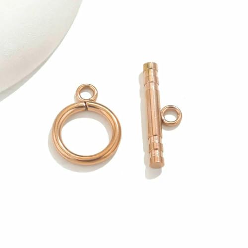 5 Satz/Los Edelstahl OT Verschlüsse Verbinder für Armband Halskette DIY Knebelverschlüsse Schnalle Schmuckherstellung Zubehör Connector-JC265-RG von VIEPGJ