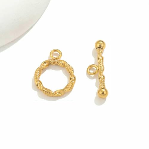 5 Satz/Los Edelstahl OT Verschlüsse Verbinder für Armband Halskette DIY Knebelverschlüsse Schnalle Schmuckherstellung Zubehör Connector-JC939-G von VIEPGJ