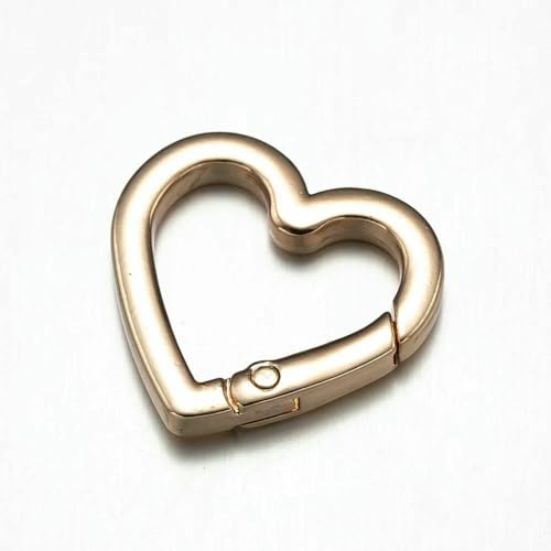 5 Stück Herz-Karabinerhaken-Clip Karabiner-Anschlussverschluss für DIY-Schlüsselhalter, Schlüsselanhänger, Schmuckherstellung, Handtasche, Bastelzubehör, GD 21 x 21 5 Stück Herz-Karabinerhaken-Clip Karabiner-Anschlussverschluss für DIY-Schlüsselhalter, Schlüsselanhänger, Schmuckherstellung, Handtasche, Bastelzubehör, GD 21 x 21 von VIEPGJ
