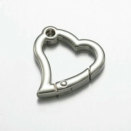 5 Stück Herz-Karabinerhaken-Clip Karabiner-Anschlussverschluss für DIY-Schlüsselhalter, Schlüsselanhänger, Schmuckherstellung, Handtasche, Bastelzubehör, RH 29 x 21 5 Stück Herz-Karabinerhaken-Clip Karabiner-Anschlussverschluss für DIY-Schlüsselhalter, Schlüsselanhänger, Schmuckherstellung, Handtasche, Bastelzubehör, RH 29 x 21 von VIEPGJ
