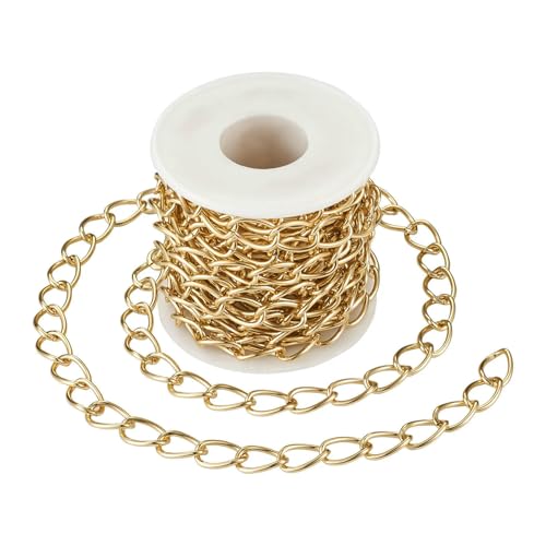 5 m lange schwarze Metallkettenrolle, Aluminium-Panzerketten, ungeschweißte, gedrehte Gliederkette für die Herstellung von Armbändern, Halsketten, Ketten und Schmuck mit Spule, 15 x 10 x 2 mm 5 m lange schwarze Metallkettenrolle, Aluminium-Panzerketten, ungeschweißte, gedrehte Gliederkette für die Herstellung von Armbändern, Halsketten, Ketten und Schmuck mit Spule, 15 x 10 x 2 mm von VIEPGJ