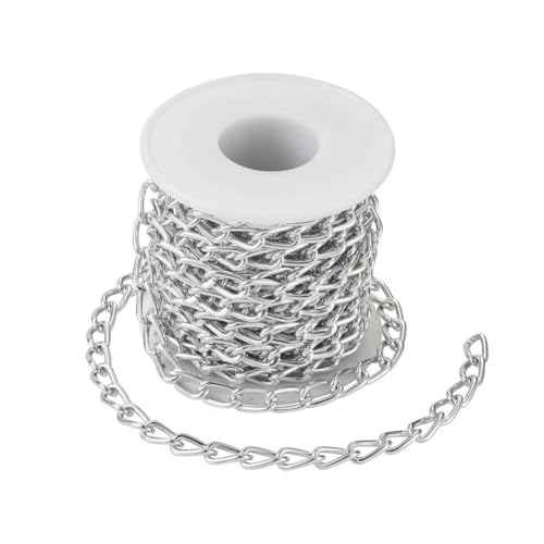 5 m schwarze Metallkettenrolle, Aluminium-Panzerketten, ungeschweißte, gedrehte Gliederkette für die Herstellung von Armbändern, Halsketten, Ketten und Schmuck mit Spule, 12 x 6,5 x 1,5 mm 5 m schwarze Metallkettenrolle, Aluminium-Panzerketten, ungeschweißte, gedrehte Gliederkette für die Herstellung von Armbändern, Halsketten, Ketten und Schmuck mit Spule, 12 x 6,5 x 1,5 mm von VIEPGJ