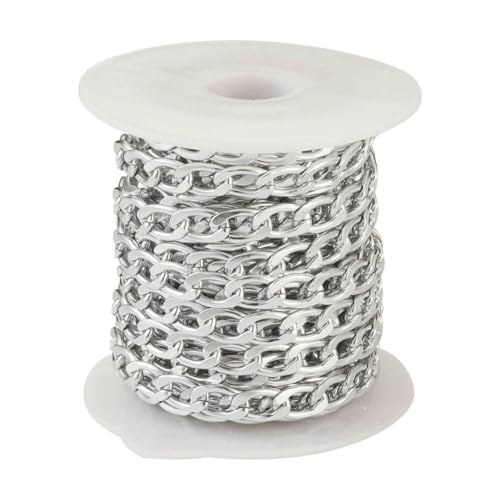 5 m schwarze Metallkettenrolle, Aluminium-Panzerketten, ungeschweißte, gedrehte Gliederkette für die Herstellung von Armbändern, Halsketten, Ketten und Schmuck mit Spule, 16 x 11 x 2,8 mm 5 m schwarze Metallkettenrolle, Aluminium-Panzerketten, ungeschweißte, gedrehte Gliederkette für die Herstellung von Armbändern, Halsketten, Ketten und Schmuck mit Spule, 16 x 11 x 2,8 mm von VIEPGJ