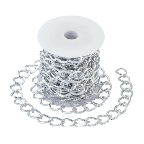 5 m schwarze Metallkettenrolle, Aluminium-Panzerketten, ungeschweißte, gedrehte Gliederkette für die Herstellung von Armbändern, Halsketten, Ketten und Schmuck mit Spule, 20 x 15 x 1,8 mm, b 5 m schwarze Metallkettenrolle, Aluminium-Panzerketten, ungeschweißte, gedrehte Gliederkette für die Herstellung von Armbändern, Halsketten, Ketten und Schmuck mit Spule, 20 x 15 x 1,8 mm, b von VIEPGJ