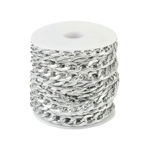 5 m schwarze Metallkettenrolle, Aluminium-Panzerketten, ungeschweißte, gedrehte Gliederkette für die Herstellung von Armbändern, Halsketten, Ketten und Schmuck mit Spule-12 x 7 x 2 mm_a 5 m schwarze Metallkettenrolle, Aluminium-Panzerketten, ungeschweißte, gedrehte Gliederkette für die Herstellung von Armbändern, Halsketten, Ketten und Schmuck mit Spule-12 x 7 x 2 mm_a von VIEPGJ