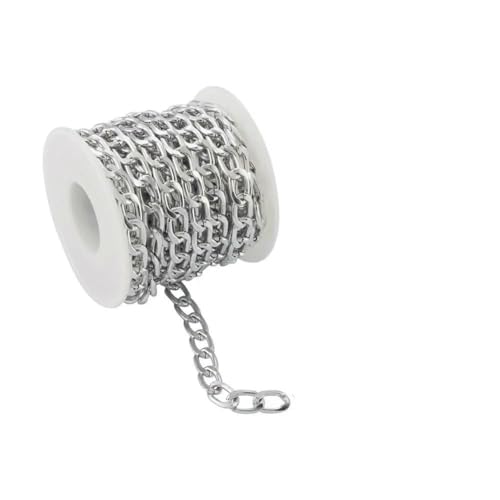 5 m schwarze Metallkettenrolle, Aluminium-Panzerketten, ungeschweißte, gedrehte Gliederkette für die Herstellung von Armbändern, Halsketten, Ketten und Schmuck mit Spule-13,5 x 8 x 2 mm_a 5 m schwarze Metallkettenrolle, Aluminium-Panzerketten, ungeschweißte, gedrehte Gliederkette für die Herstellung von Armbändern, Halsketten, Ketten und Schmuck mit Spule-13,5 x 8 x 2 mm_a von VIEPGJ
