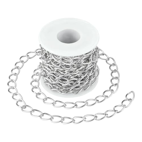 5 m schwarze Metallkettenrolle, Aluminium-Panzerketten, ungeschweißte, gedrehte Gliederkette für die Herstellung von Armbändern, Halsketten, Ketten und Schmuck mit Spule-15 x 10 x 2 mm_a 5 m schwarze Metallkettenrolle, Aluminium-Panzerketten, ungeschweißte, gedrehte Gliederkette für die Herstellung von Armbändern, Halsketten, Ketten und Schmuck mit Spule-15 x 10 x 2 mm_a von VIEPGJ
