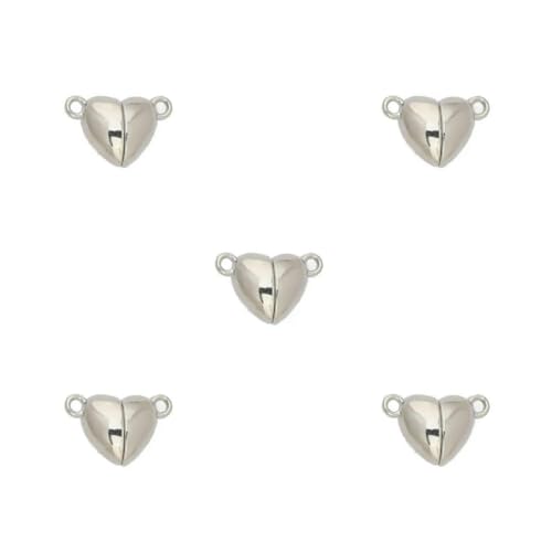 50–5 Stück Magnetpaar-Anhänger und Herzform-Magnet gepaarte lose Perlen zur Schmuckherstellung, DIY-Armband, Halskette, Anhänger – Weiß K – 50 Paar Menge von VIEPGJ