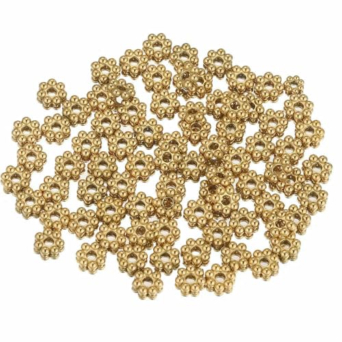 50 Stück Edelstahl-Abstandshalterperlen in Schneeflocken-Blumenform, vergoldet, lose Perlenkappe für DIY-Handarbeiten, Schmuckherstellung, Armband-G4,0 mm 50 Stück Edelstahl-Abstandshalterperlen in Schneeflocken-Blumenform, vergoldet, lose Perlenkappe für DIY-Handarbeiten, Schmuckherstellung, Armband-G4,0 mm von VIEPGJ
